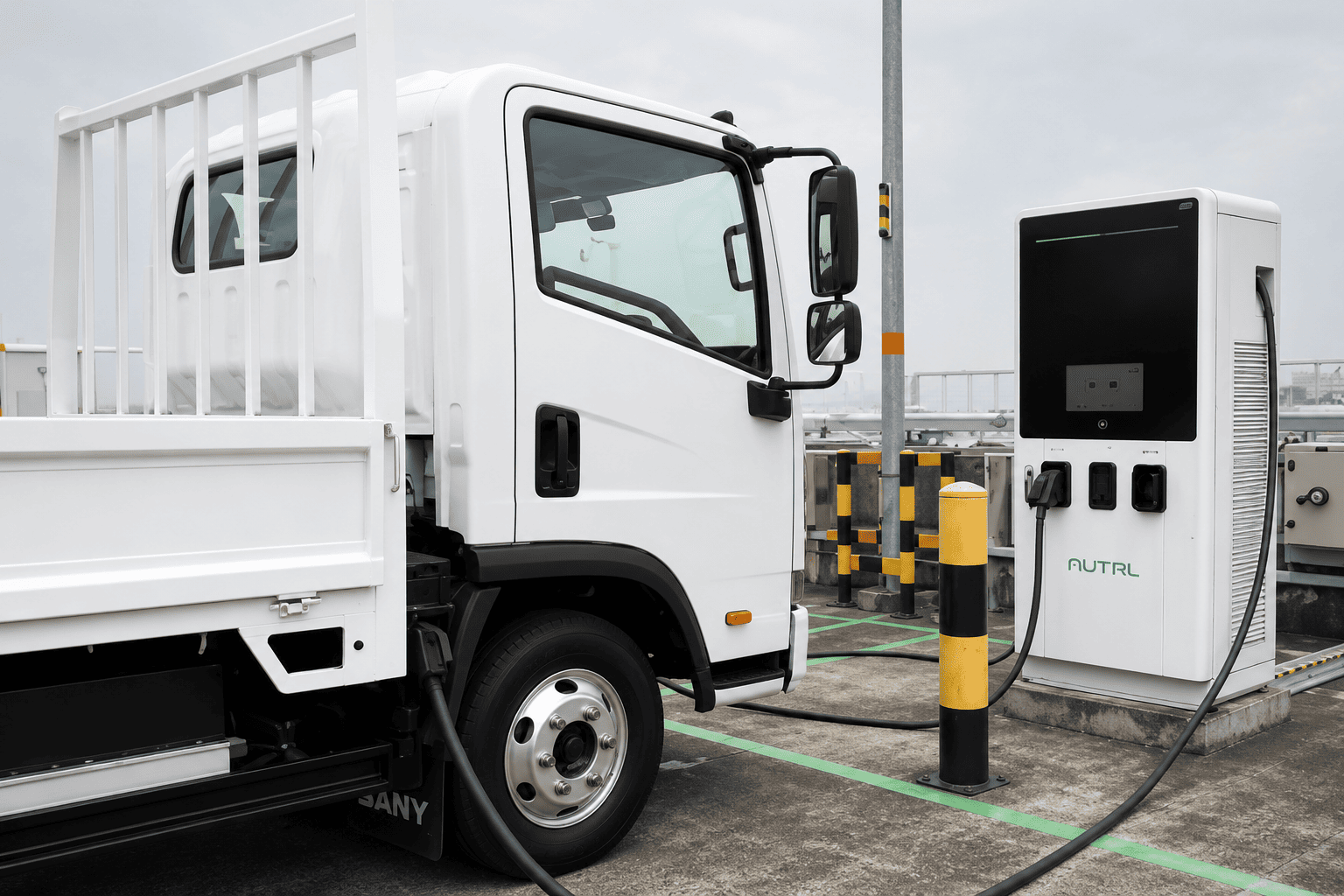 Sany FR-601 14FT electric lorry at EV charger
